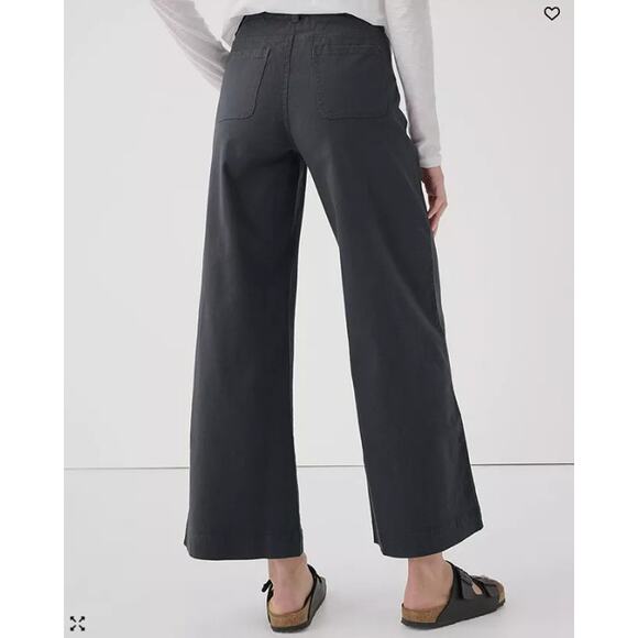 Pact Jeans Womens Small Organic Cotton Stretch Twill Denim Wide Leg Pants Gray - Picture 4 of 16